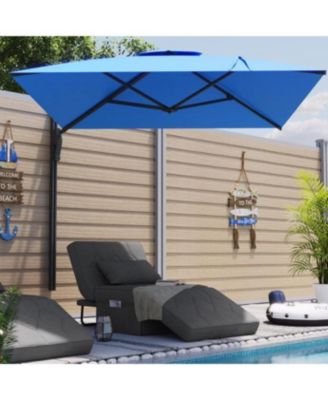 10ft Cantilever Patio Umbrella, Large Rectangle Umbrella 180&deg; Rotation Offset