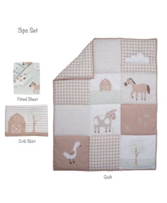 Baby Farmyard Friends 3-Piece Nursery Crib Bedding Set