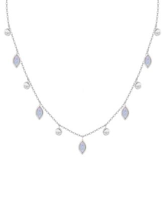 Kamaria Drops of Spring Necklace with Lab-Grown Opal in Sterling Silver - Lavender opal 115$