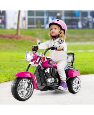 6V Electric Kids Motorcycle 3-Wheel Ride On Toy w/ Adjustable Headlight