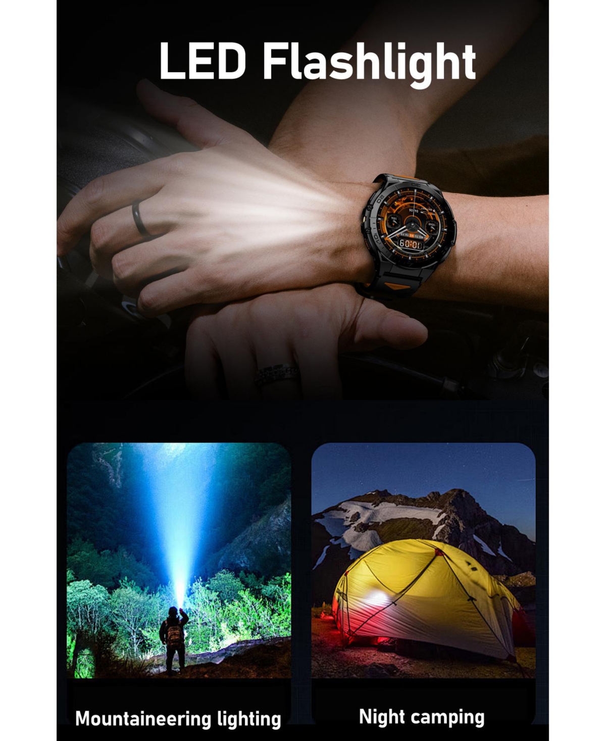 Ruxing Smart ToughArmor Ultra Rugged Outdoor Health Fitness Smart watch -Silver