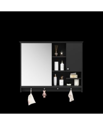 36'' Wall Mounted Medicine Cabinet with Mirror Door & Adjustable Shelf for Bathroom