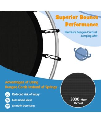 55'' Mini Trampoline for Kids w/ Safety Enclosure Net & Seamless Design