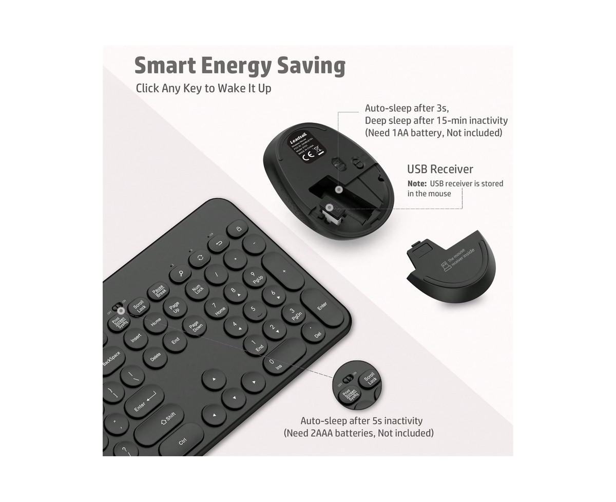 risokeys Full-Sized Ergonomic Wireless Keyboard And Mouse Combo