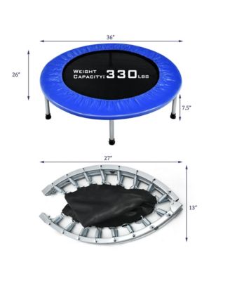Mini Folding 36'' Trampoline Portable Recreational Fitness Rebounder