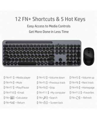 Wireless Keyboard And Mouse Combo - Full-Sized Ergonomic Keyboard With Holder, 2.4GHz Silent Cordless Set For Windows Laptop, PC, Desktop - Grey