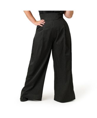 Plus Size Wide Leg Rochelle Suspender Pants