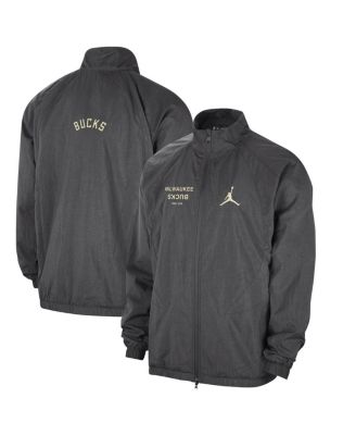 Jordan - Men's Gray Milwaukee Bucks Courtside Statement Edition Jumpman Jam Full-Zip Jacket