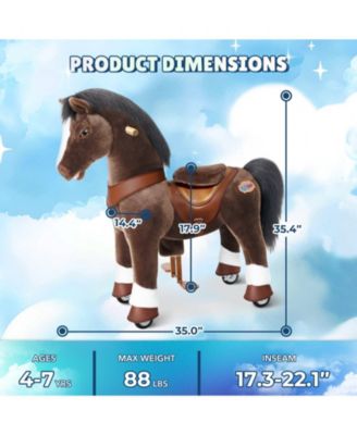 Model Y Chocolate Brown Horse Rideable Toy for Age 4-7