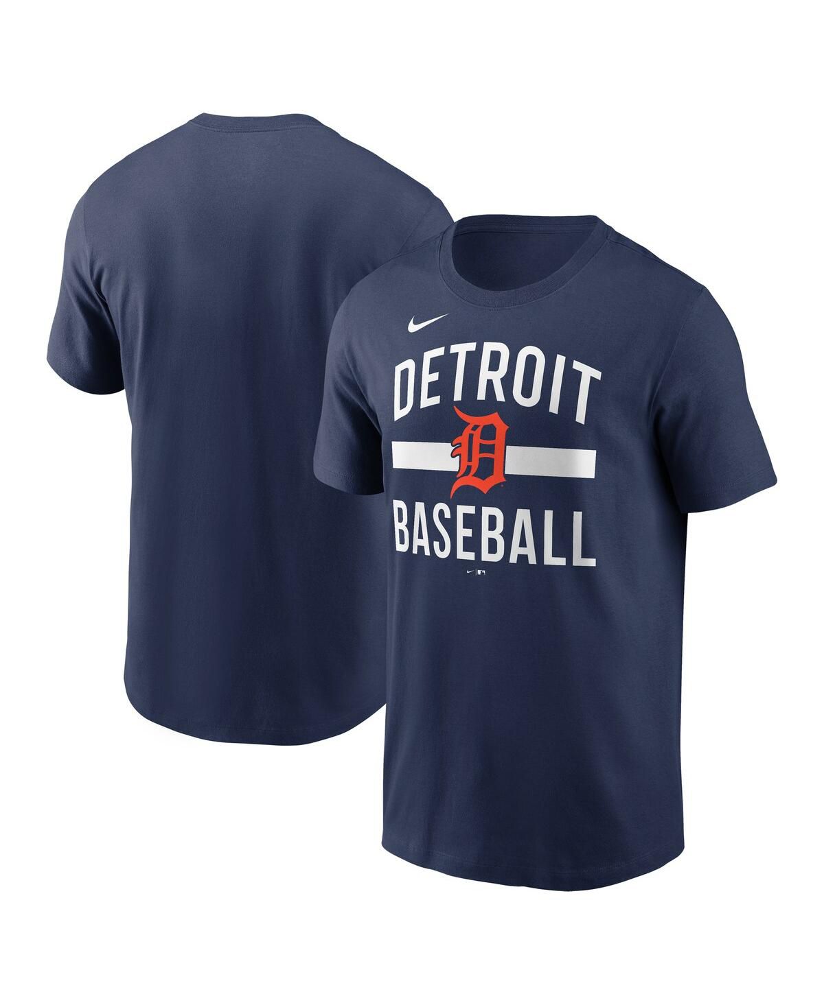 Мужская темно-синяя футболка Detroit Tigers с арочным вырезом