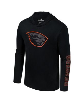 Men's Black Oregon State Beavers Color Pop Active Blend 2-Hit Long Sleeve Hooded T-Shirt