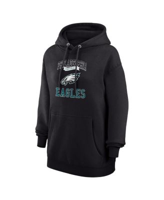 Women's Black Philadelphia Eagles Team Logo Graphic Fleece Tri-Blend Pullover Hoodie