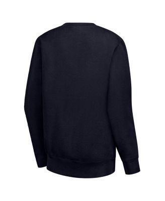 Women's Navy Nashville Predators Team Logo Tri-Blend Fleece Pullover Sweatshirt