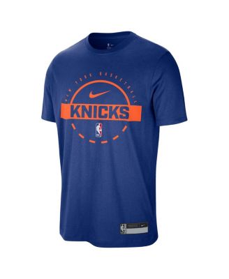 Men's Blue New York Knicks 2025/26 On-Court Flare Performance Practice T-Shirt