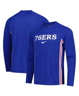 Nike - Men's Royal Philadelphia 76ers 2025/26 Authentic Pre-Game Legend Dri-FIT Long Sleeve Shooting Shirt