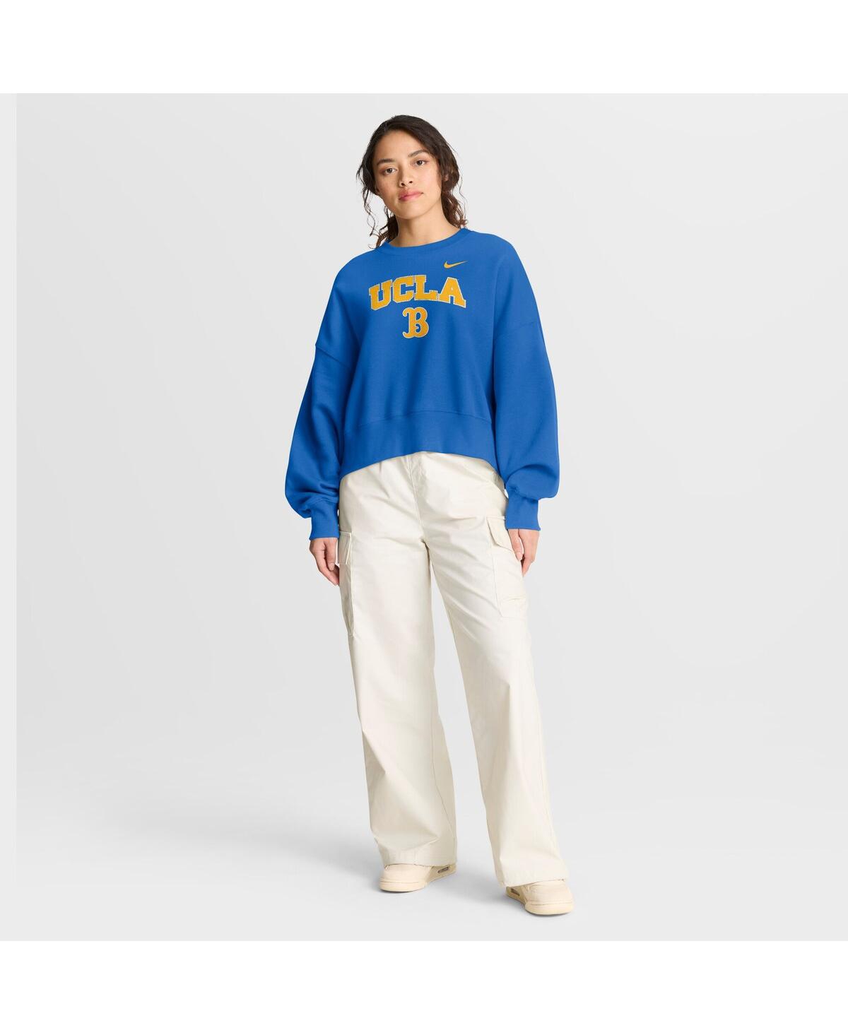 Nike Women's Blue Ucla Bruins Oversized Phoenix Arch Pullover Sweatshirt In Blue