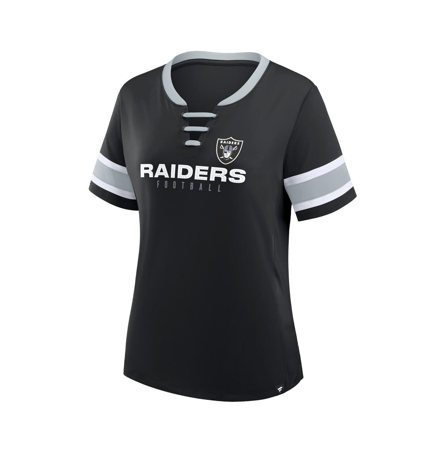 Женская футболка Fanatics Black Las Vegas Raiders Redzone Draw Play Athena Lace-Up — фото 3