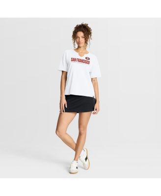 Women's White San Francisco 49ers Redzone Slub Boxy T-Shirt