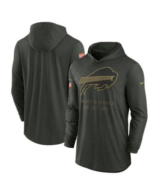 Nike - Men's Forest Green Buffalo Bills 2025 Salute to Service Sideline Dri-FIT Lightweight Hooded Pullover