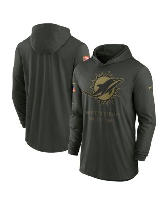Nike - Men's Forest Green Miami Dolphins 2025 Salute to Service Sideline Dri-FIT Lightweight Hooded Pullover