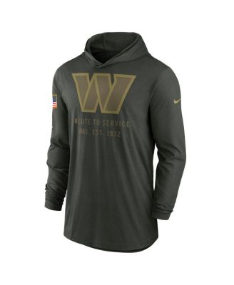 Men's Forest Green Washington Commanders 2025 Salute to Service Sideline Dri-FIT Lightweight Hooded Pullover Sweatshirt