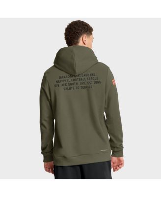 Men's Olive Jacksonville Jaguars 2025 Salute to Service Sideline Standard Issue Dri-FIT Hoodie