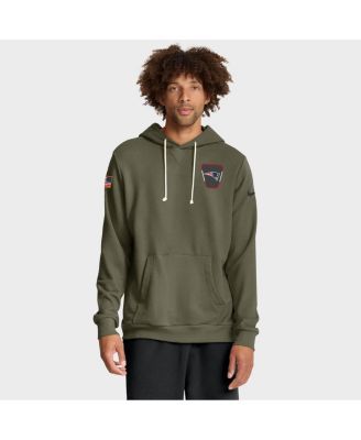 Nike - Men's Olive New England Patriots 2025 Salute to Service Sideline Standard Issue Dri-FIT Hoodie