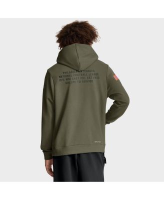 Men's Olive Philadelphia Eagles 2025 Salute to Service Sideline Standard Issue Dri-FIT Hoodie