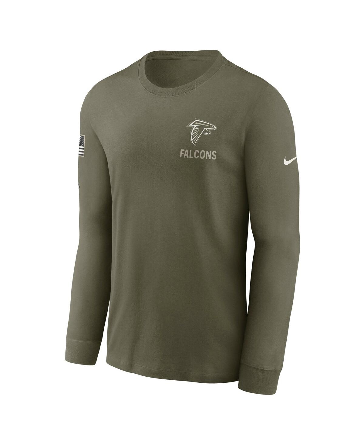 Nike Men's Olive Atlanta Falcons 2025 Salute To Service Sideline Long Sleeve T-shirt In Green
