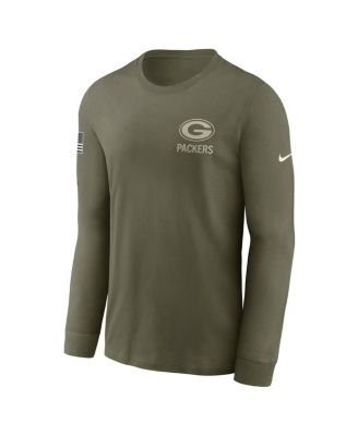 Men's Olive Green Bay Packers 2025 Salute to Service Sideline Long Sleeve T-Shirt