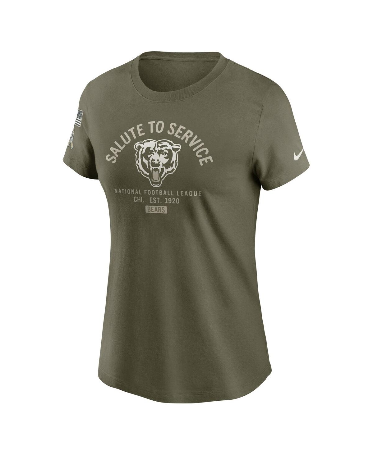 Nike Women's Olive Chicago Bears 2025 Salute To Service Sideline T-shirt In Green