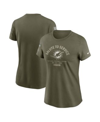 Nike - Women's Olive Miami Dolphins 2025 Salute to Service Sideline T-Shirt