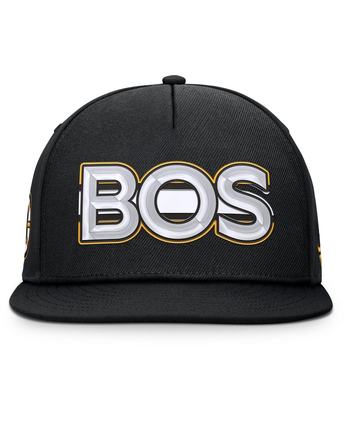 Fanatics Men's Black Boston Bruins Authentic Pro Rink Team Code Snapback Hat In Black