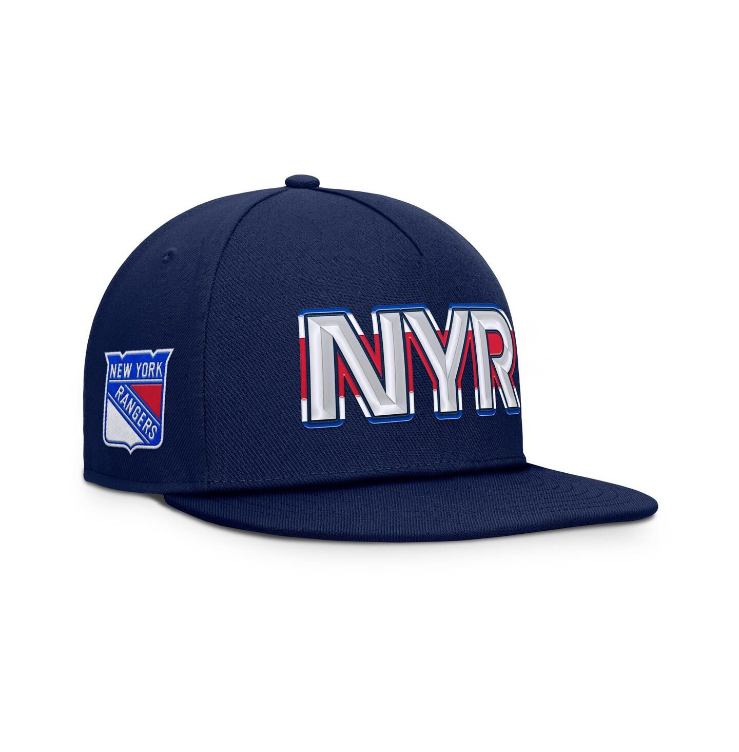 Мужская кепка Fanatics Navy New York Rangers Authentic Pro Rink Team Code Snapback Hat — фото 1