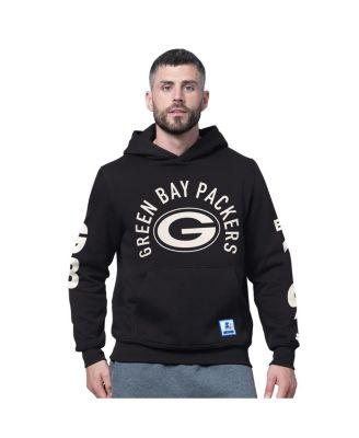 Starter - Men's Black Green Bay Packers Handoff Fleece Hoodie Sweatshirt