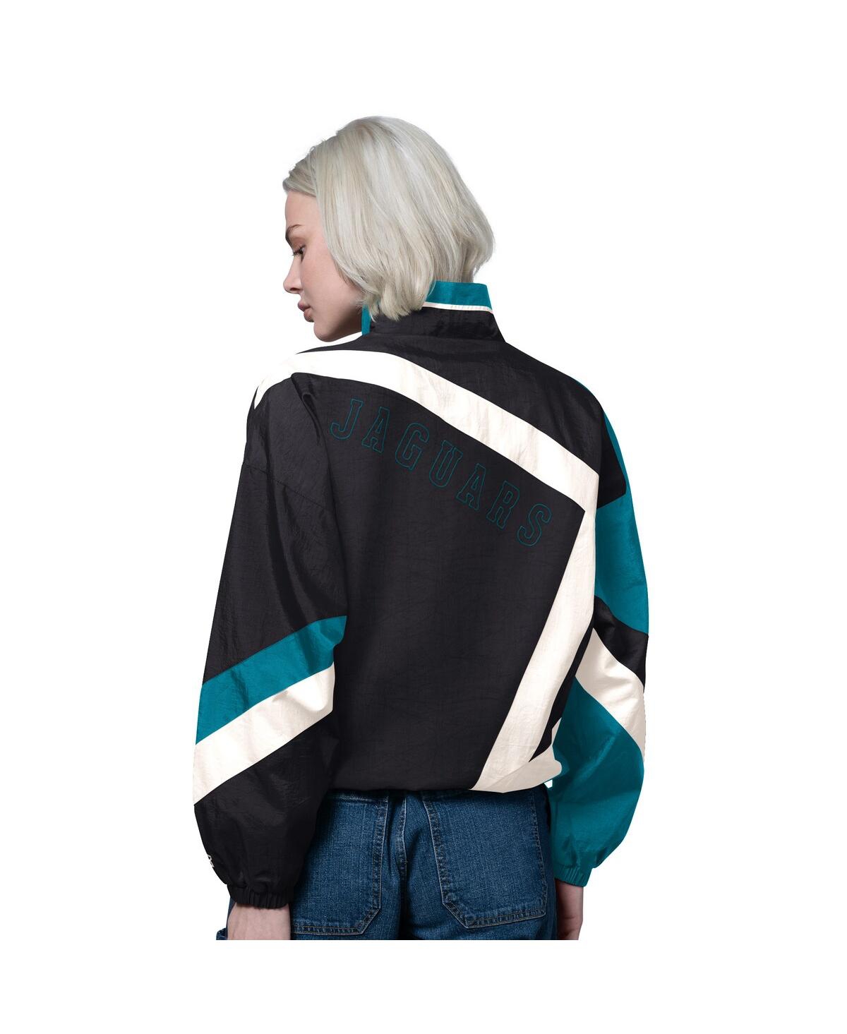 Starter Women's Black/teal Jacksonville Jaguars 1st Quarter Full-zip Windbreaker Jacket In Multi