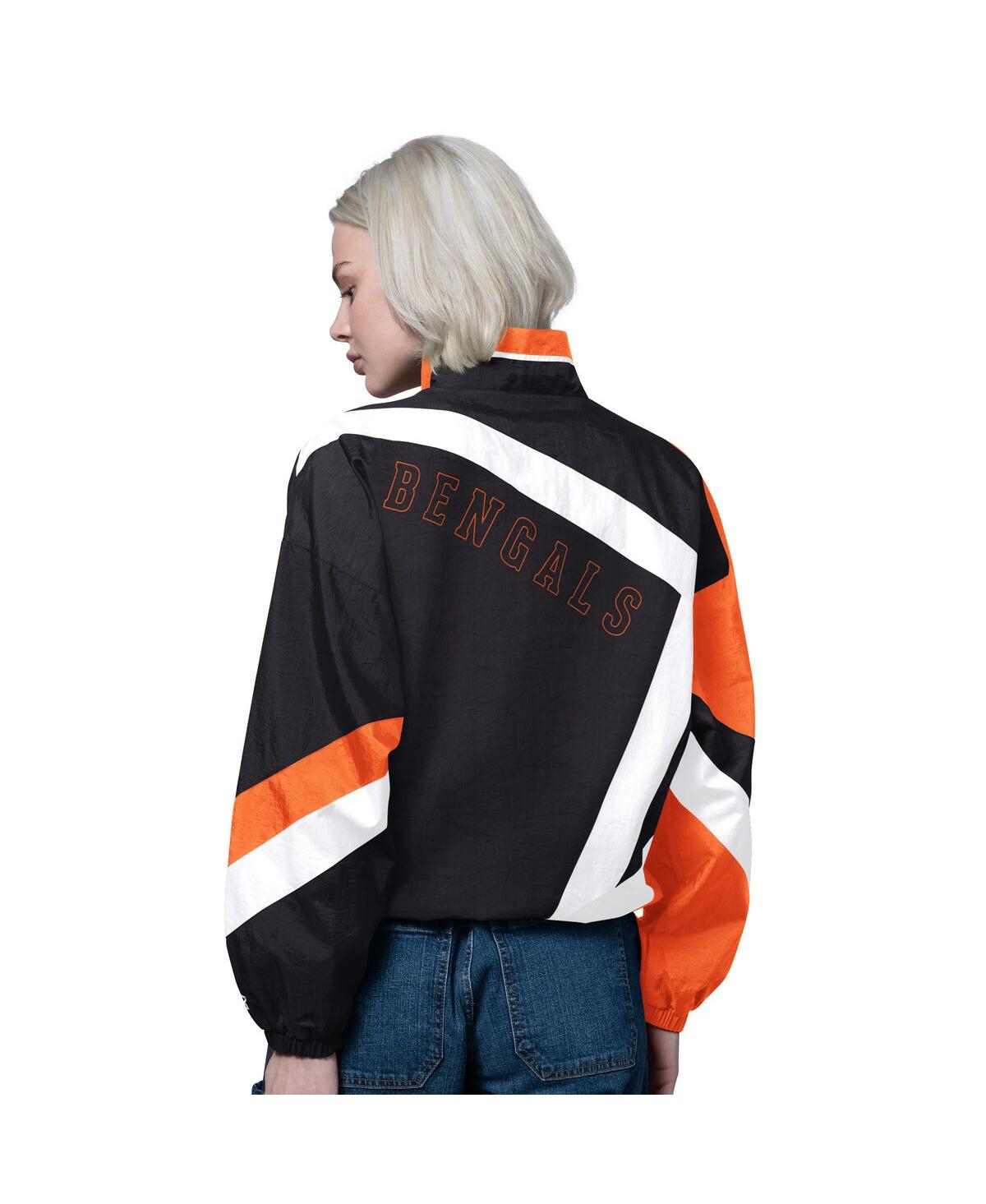 Starter Women's Black/orange Cincinnati Bengals 1st Quarter Full-zip Windbreaker Jacket In Multi