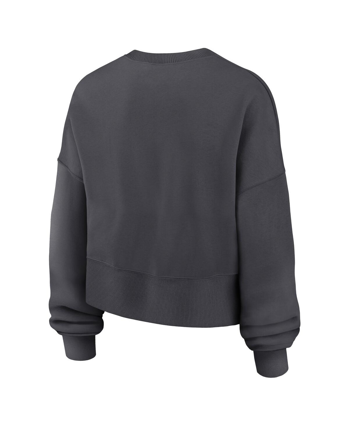 Nike Women's Charcoal Oregon Ducks Shoe Duck Sweatshirt In Gray