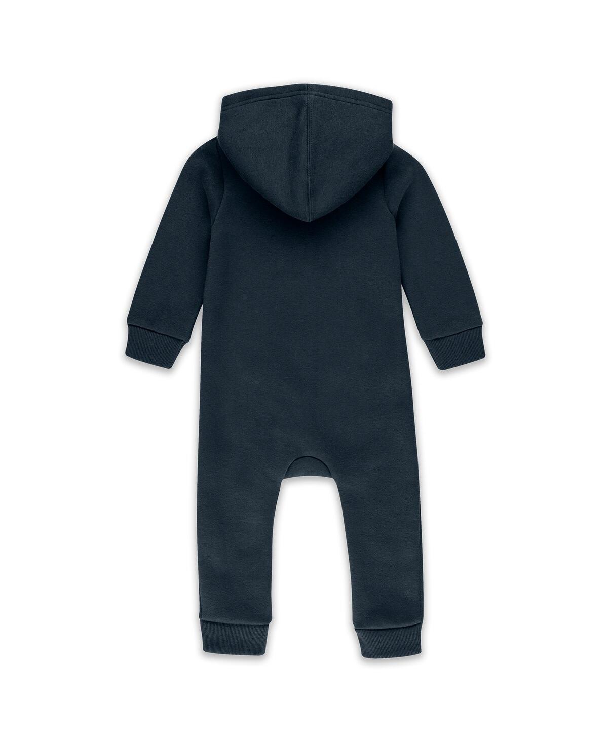 Wear By Erin Andrews Baby Boys And Girls Navy Chicago Bears Hooded Fleece Coverall In Blue