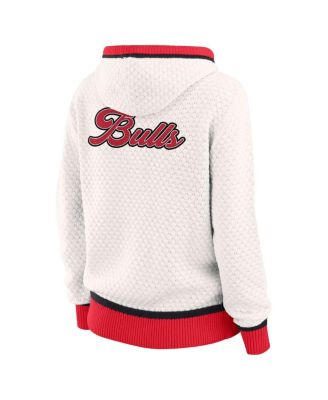 Women's White Chicago Bulls Plus Size Hoodie Sweater