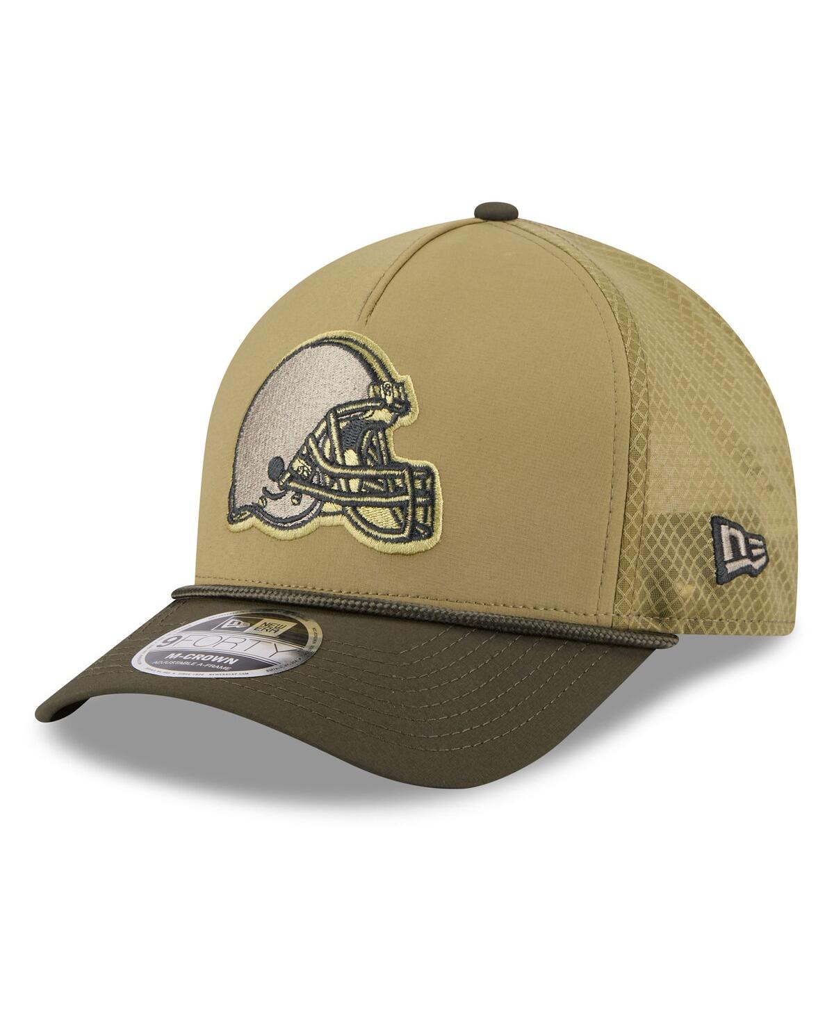 New Era Men's Green Cleveland Browns 2025 Salute To Service 9forty A-frame M-crown Adjustable Hat In Green