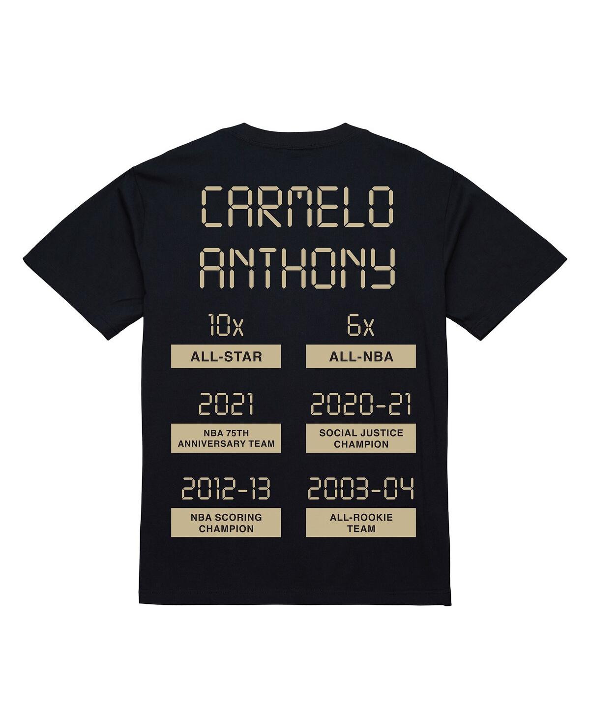 Mitchell & Ness Men's Carmelo Anthony Black Denver Nuggets Ultimate Player T-shirt In Black