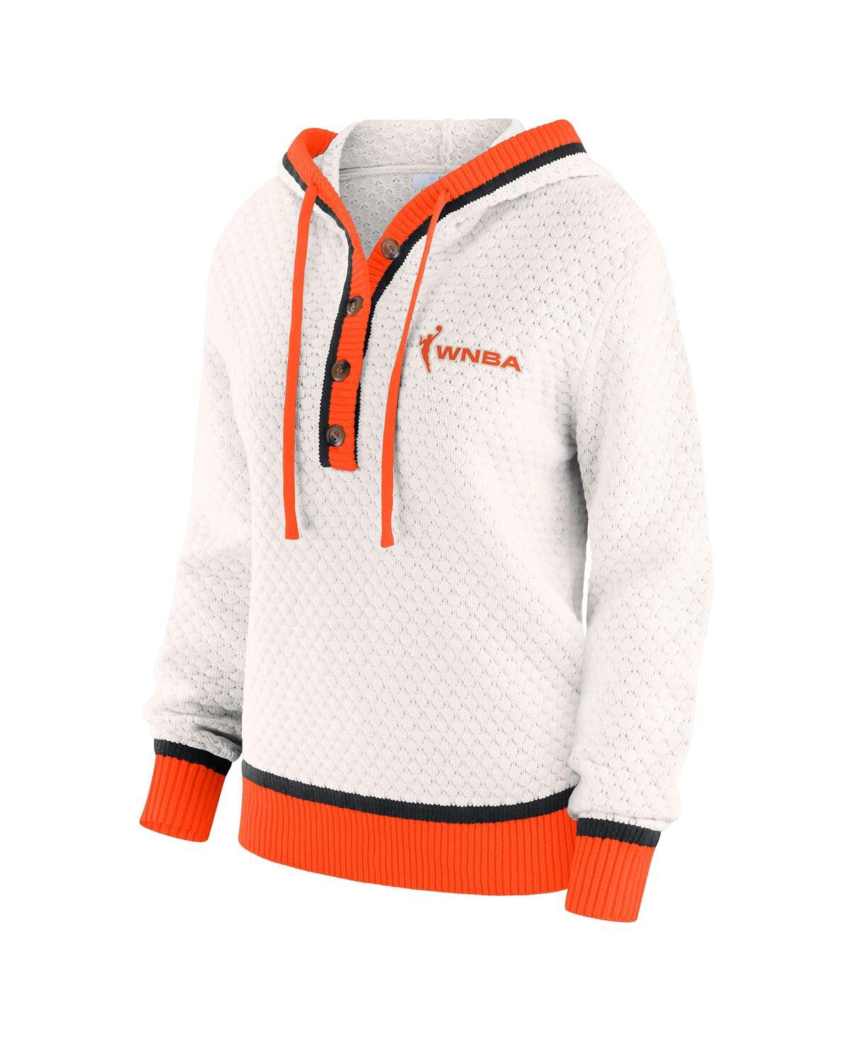 Wear By Erin Andrews Cream Wnba Hooded Sweater In White