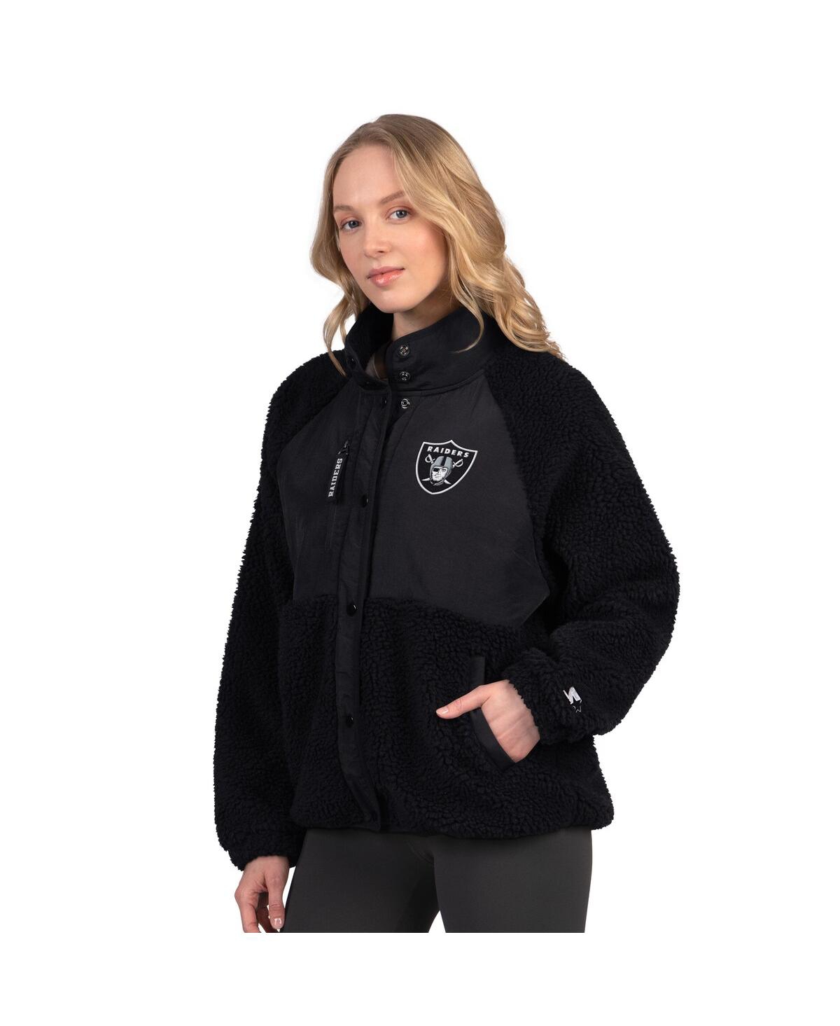Starter Women's Black Las Vegas Raiders On The Ball Sherpa Jacket