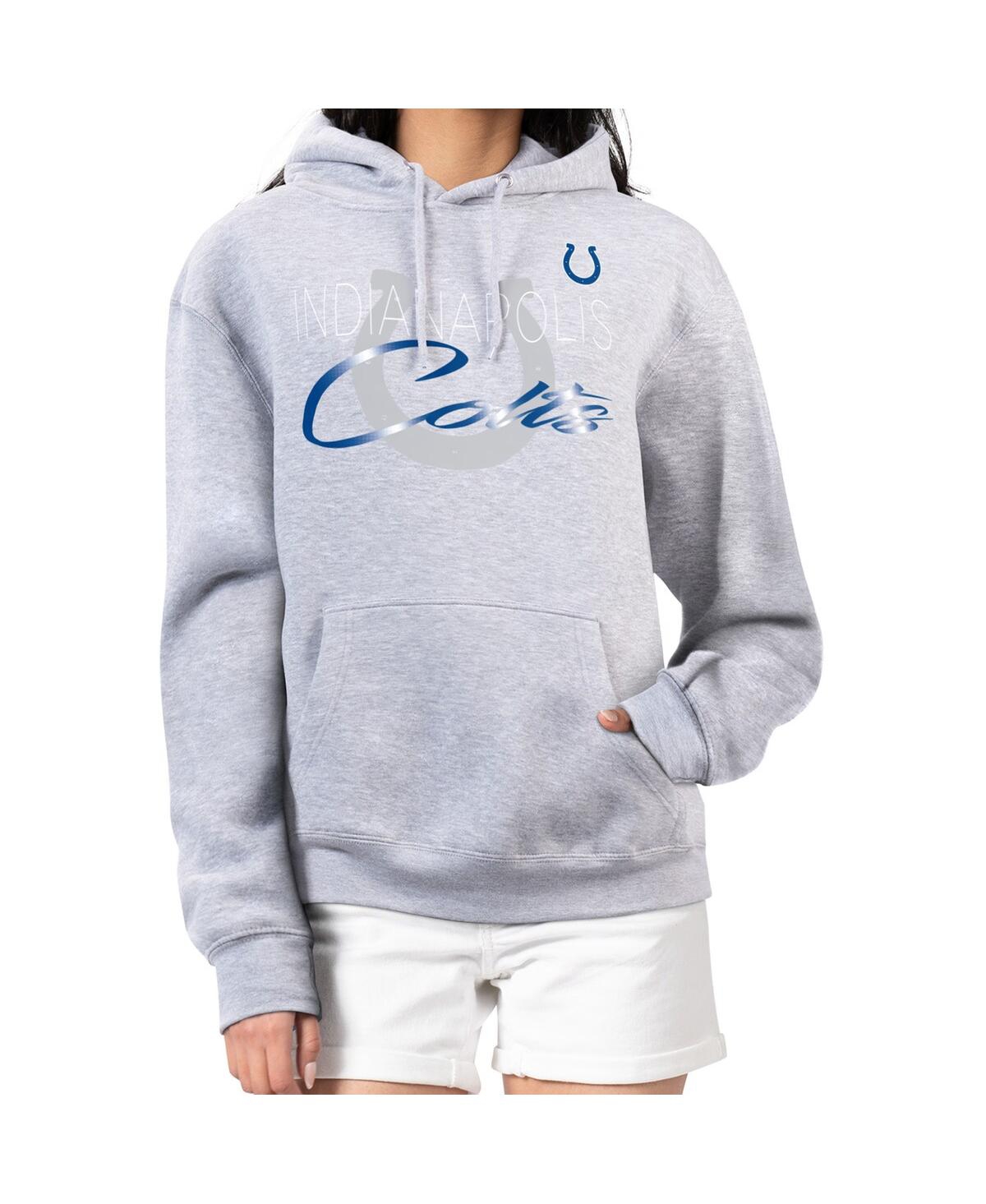 G-iii 4her By Carl Banks Women's Gray Indianapolis Colts Shadow Logo Fleece Pullover Hoodie In Gray