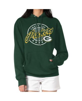 G-III 4Her by Carl Banks - Women's Green Green Bay Packers Pinstripe Circle Fleece Pullover Hoodie
