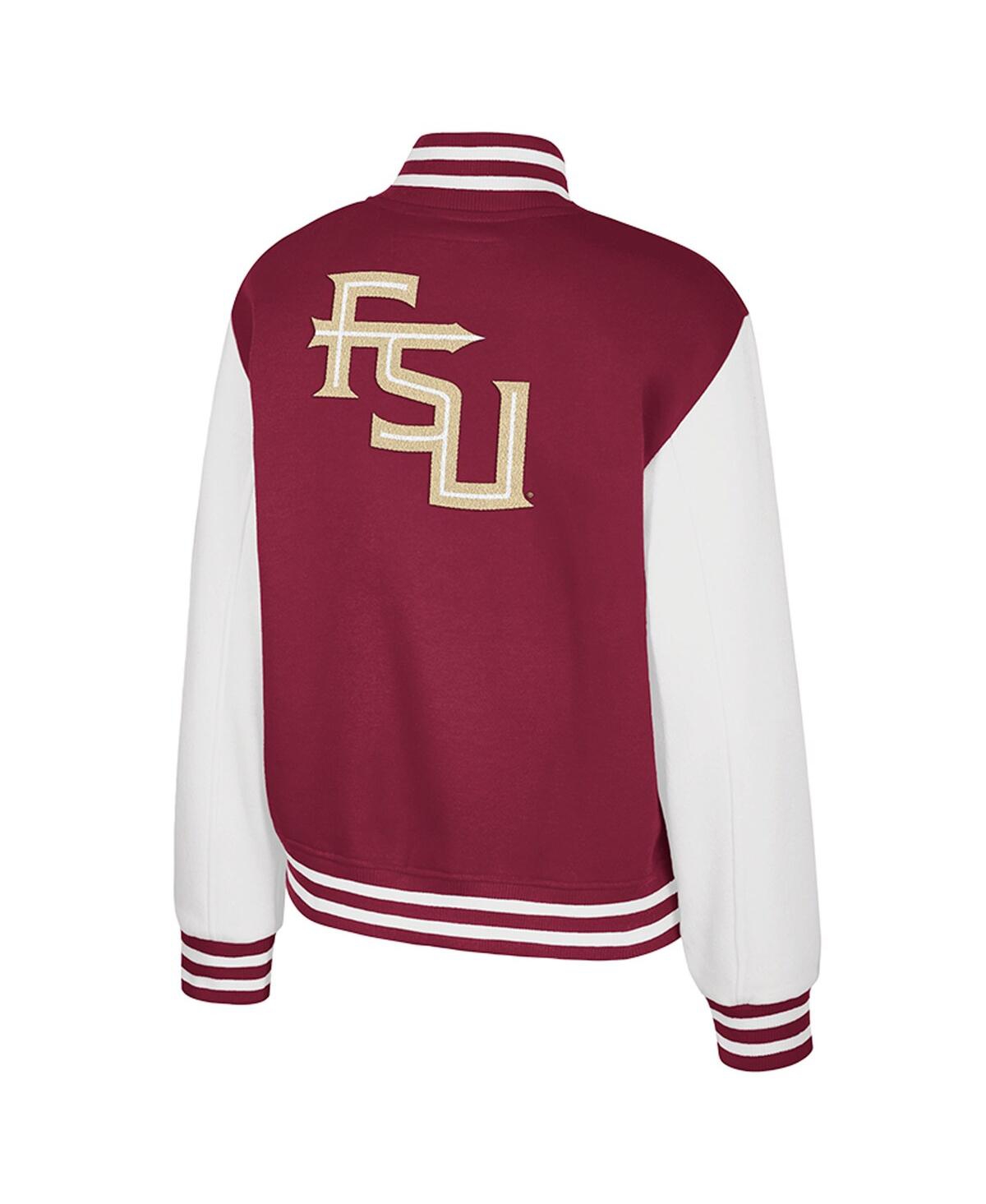 Colosseum Women's Garnet Florida State Seminoles French Baguette Full Snap Fleece Jacket In Burgundy