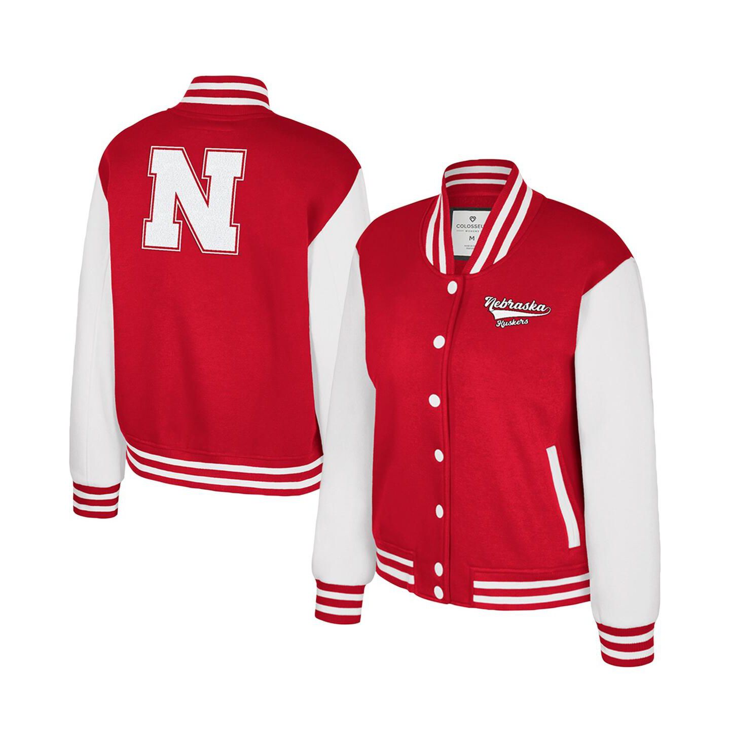 Женская куртка Colosseum Texas Scarlet Nebraska Huskers French Baguette Full Snap Fleece — фото 1