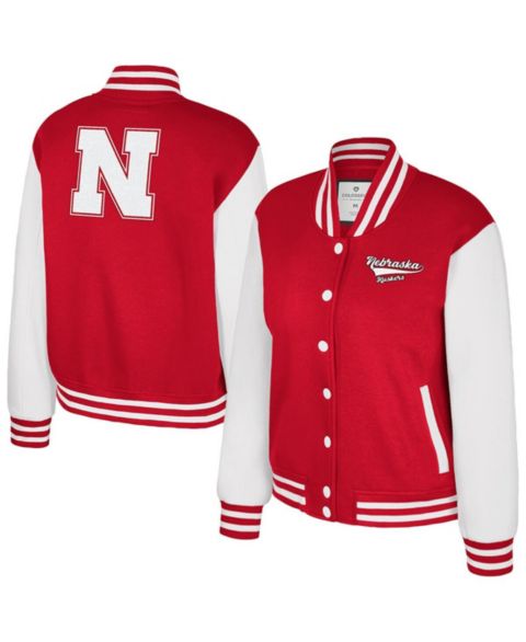 Женские куртки Colosseum Women's Texas Scarlet Nebraska Huskers French Baguette Full Snap Fleece Jacket