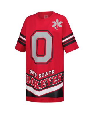 Women's Scarlet Ohio State Buckeyes Perfect Score Mini T-Shirt Dress